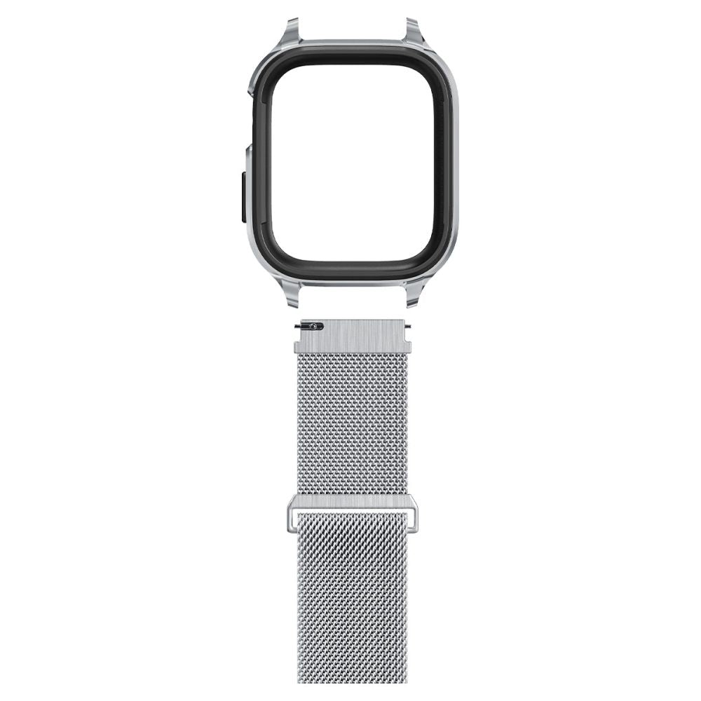Spigen Λουράκι Apple Watch 7 / 8 / 9 - 45 mm Metal Fit Prowith Protective Case με Θήκη Προστασίας - Silver