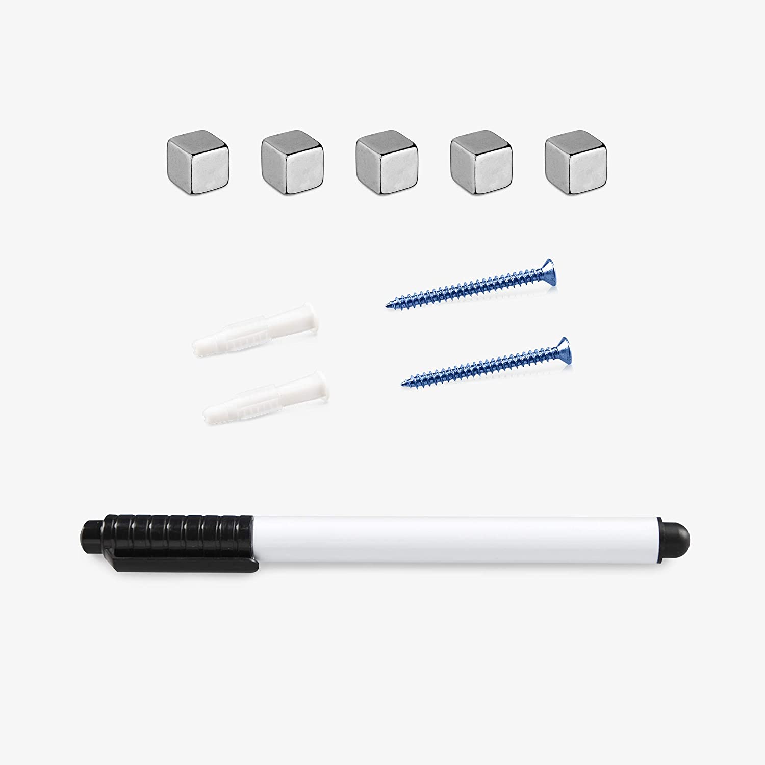 Navaris Στρόγγυλος Μαγνητικός Γυάλινος Πίνακας - 50cm - Design White Marble - 53030.01.16