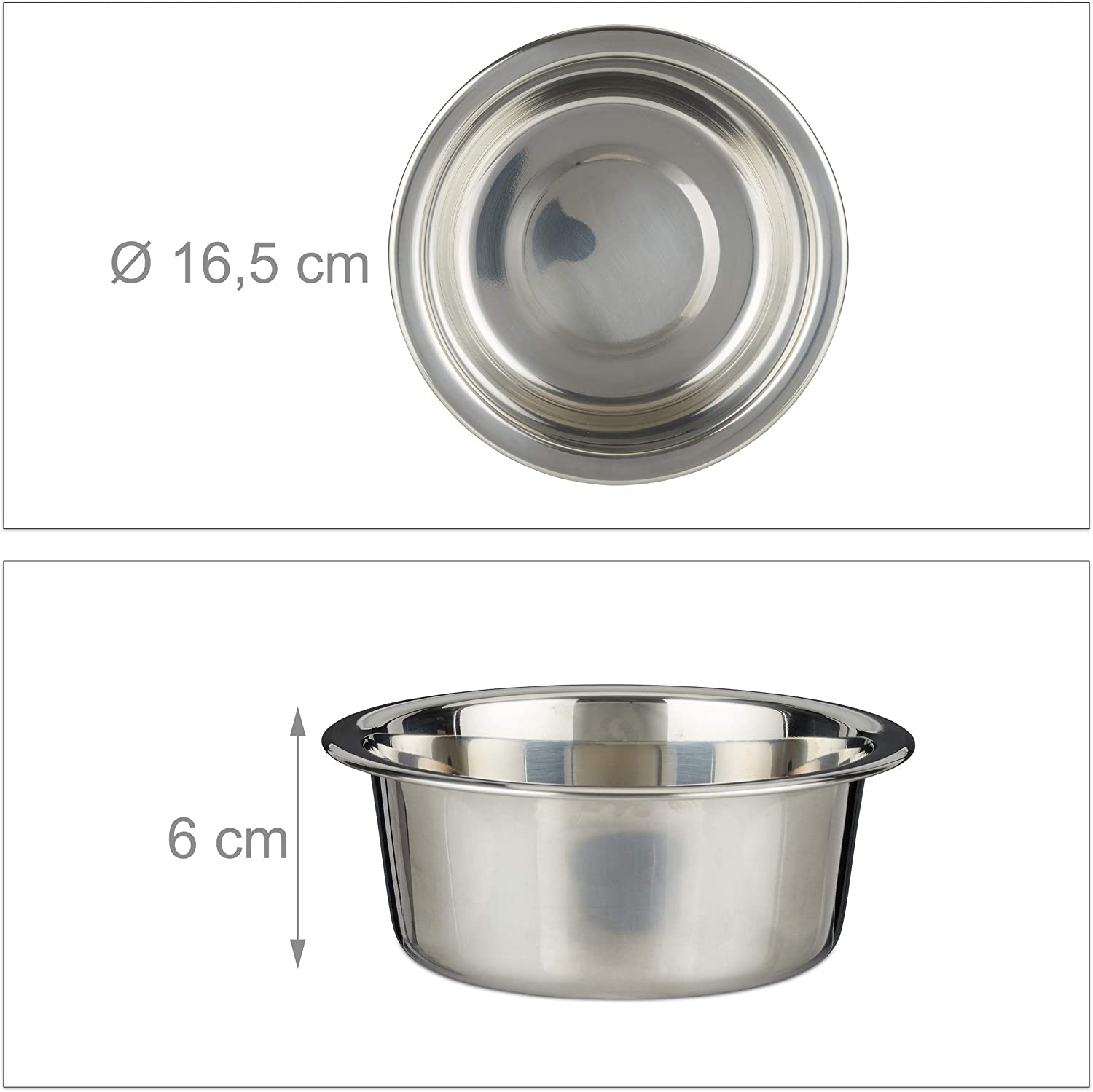 Relaxdays Foldable Bowl Stand - Αναδιπλούμενο Σταντ με 3 Μπολ για Νερό και Τροφή - 700 ml - Natural - 4052025916084