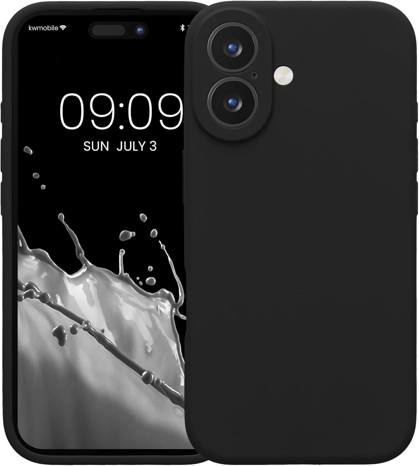 KW iPhone 16 Θήκη Σιλικόνης Rubberized TPU - Black
