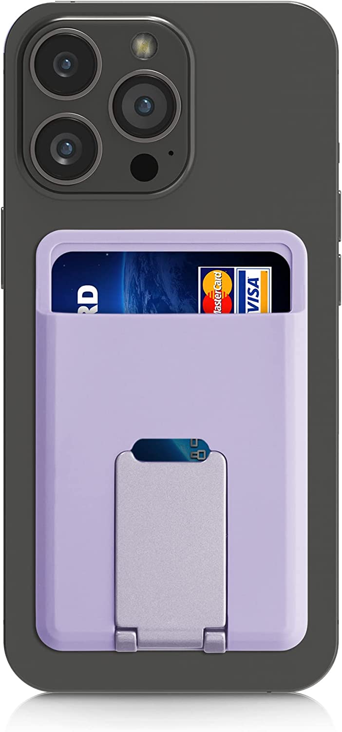 KW iPhone Μαγνητική Θήκη από Σιλικόνη για Πιστωτικές Κάρτες με Stand - Light Lavender - 58791.139