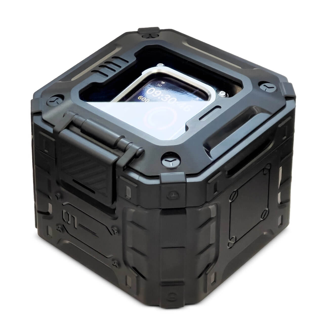 Kingxbar CYF134 2in1 Λουράκι Apple Watch 4 / 5 / 6 / SE / SE 2 - 44 mm Armored Θήκη Προστασίας με - Silver