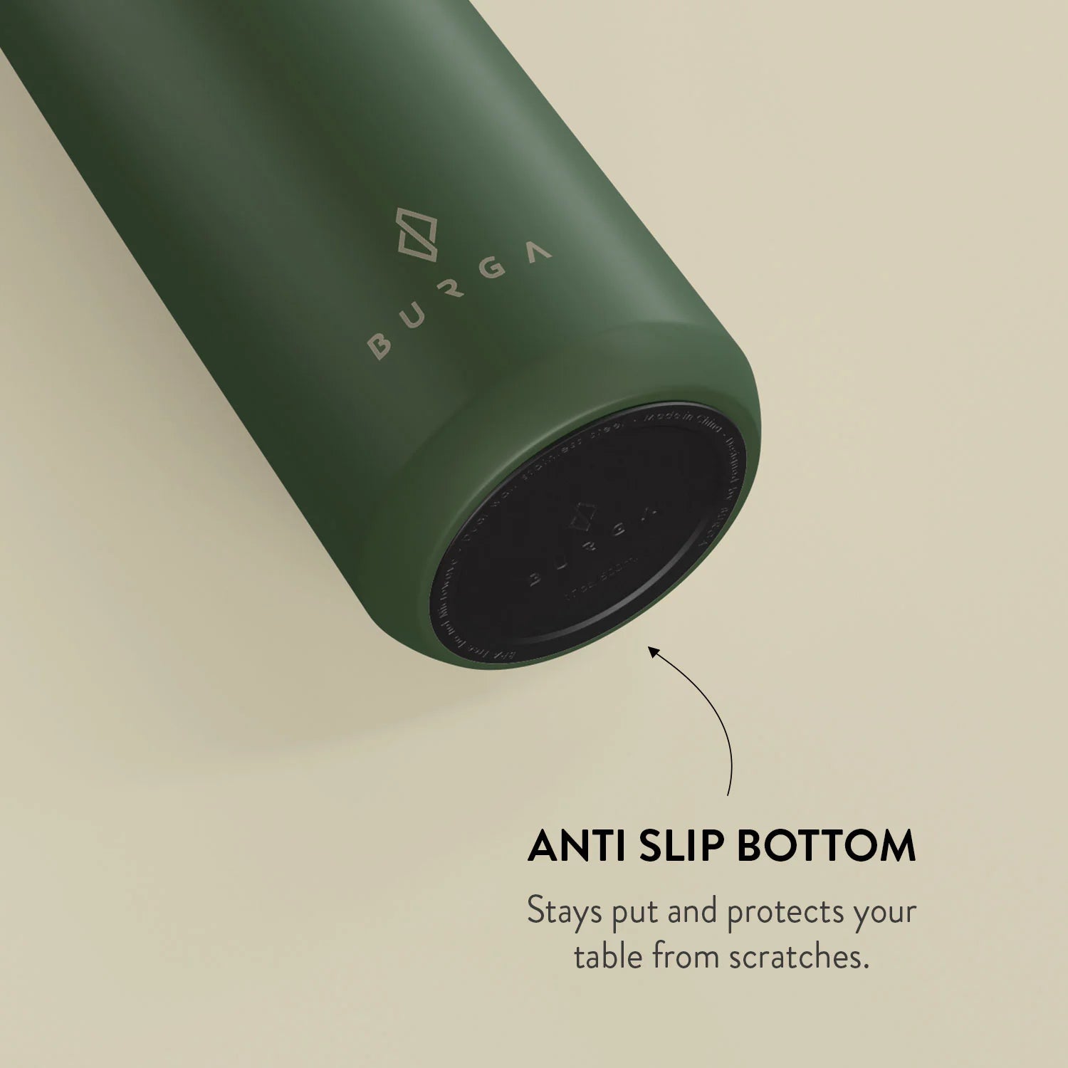 Burga Khaki Μπουκάλι Θερμός από Ανοξείδωτο Ατσάλι - 500ml - Forest Green