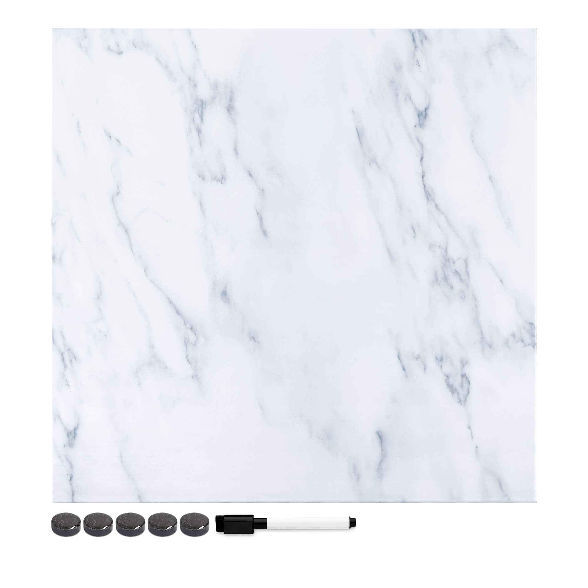 Navaris Μαγνητικός Πίνακας - Design White Marble - 40 x 40cm - 57021.02