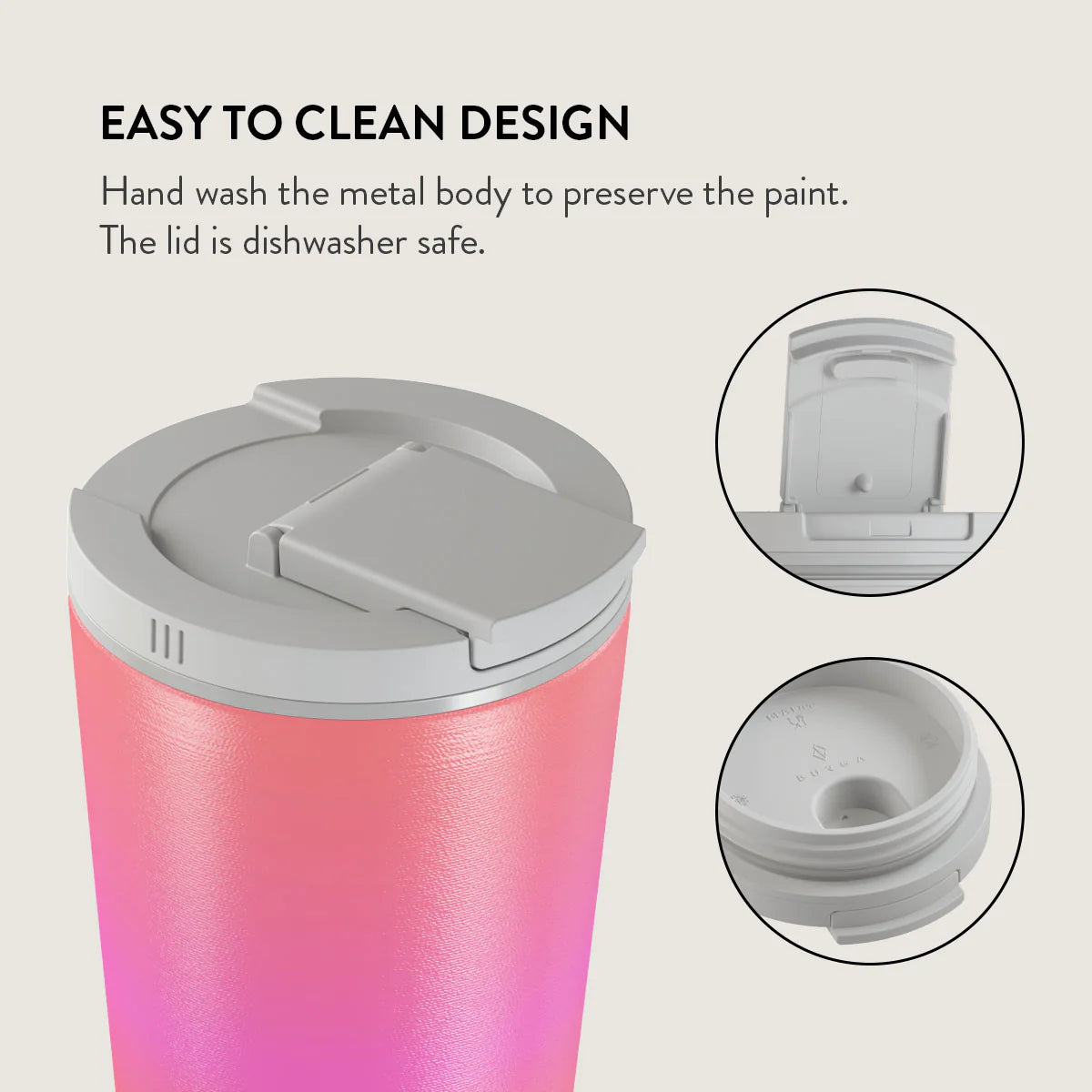 Burga Κούπα Θερμός από Ανοξείδωτο Ατσάλι - Flap Lid - 700ml - Sunset Club