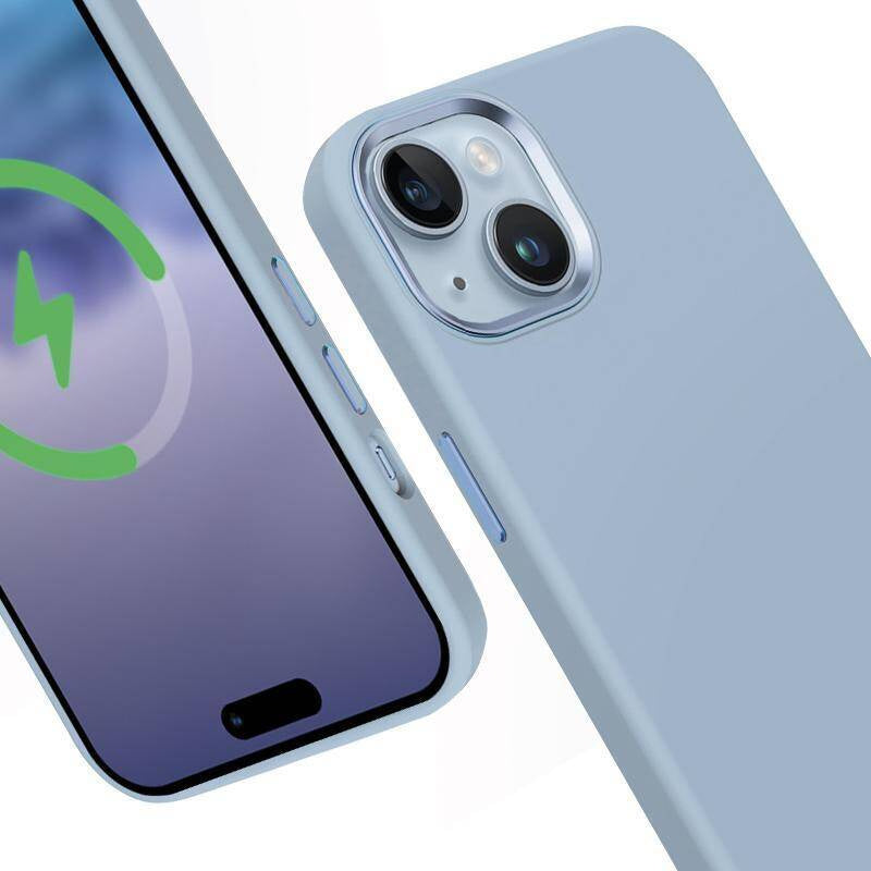 Crong iPhone 15 Plus Color Cover Lux Magnetic - Θήκη Σιλικόνης με MagSafe - Sky Blue