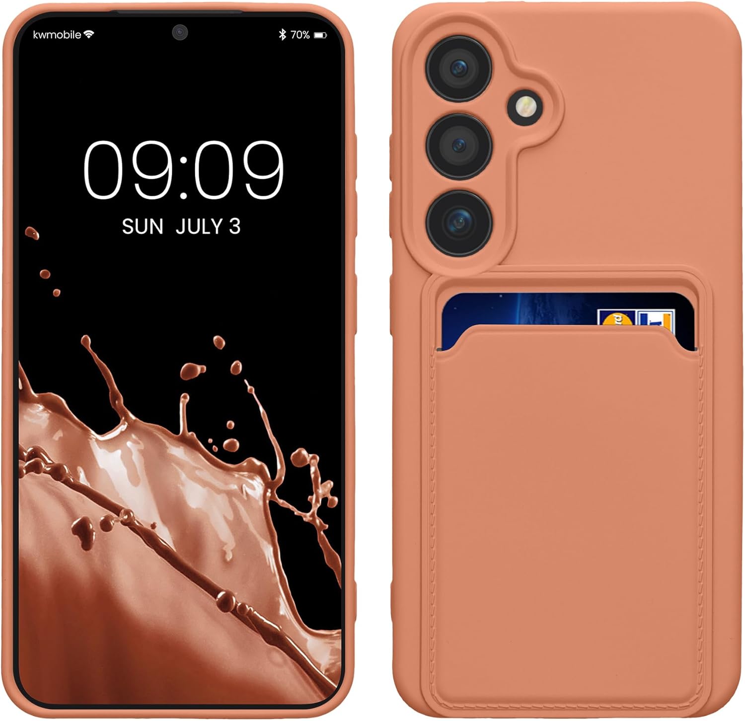 KW Samsung Galaxy S24 Θήκη Σιλικόνης TPU με Υποδοχή για Κάρτα - Grapefruit Pink