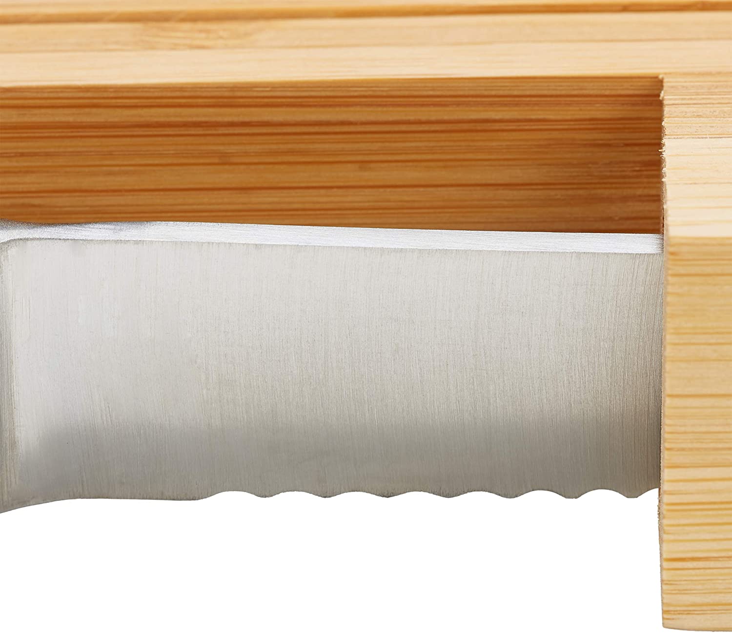 Relaxdays Ξύλο Κοπής Ψωμιού με Μαχαίρι από Ανοξείδωτο Ατσάλι με Συλλέκτη για τα Ψίχουλα - Natural - 4052025246129