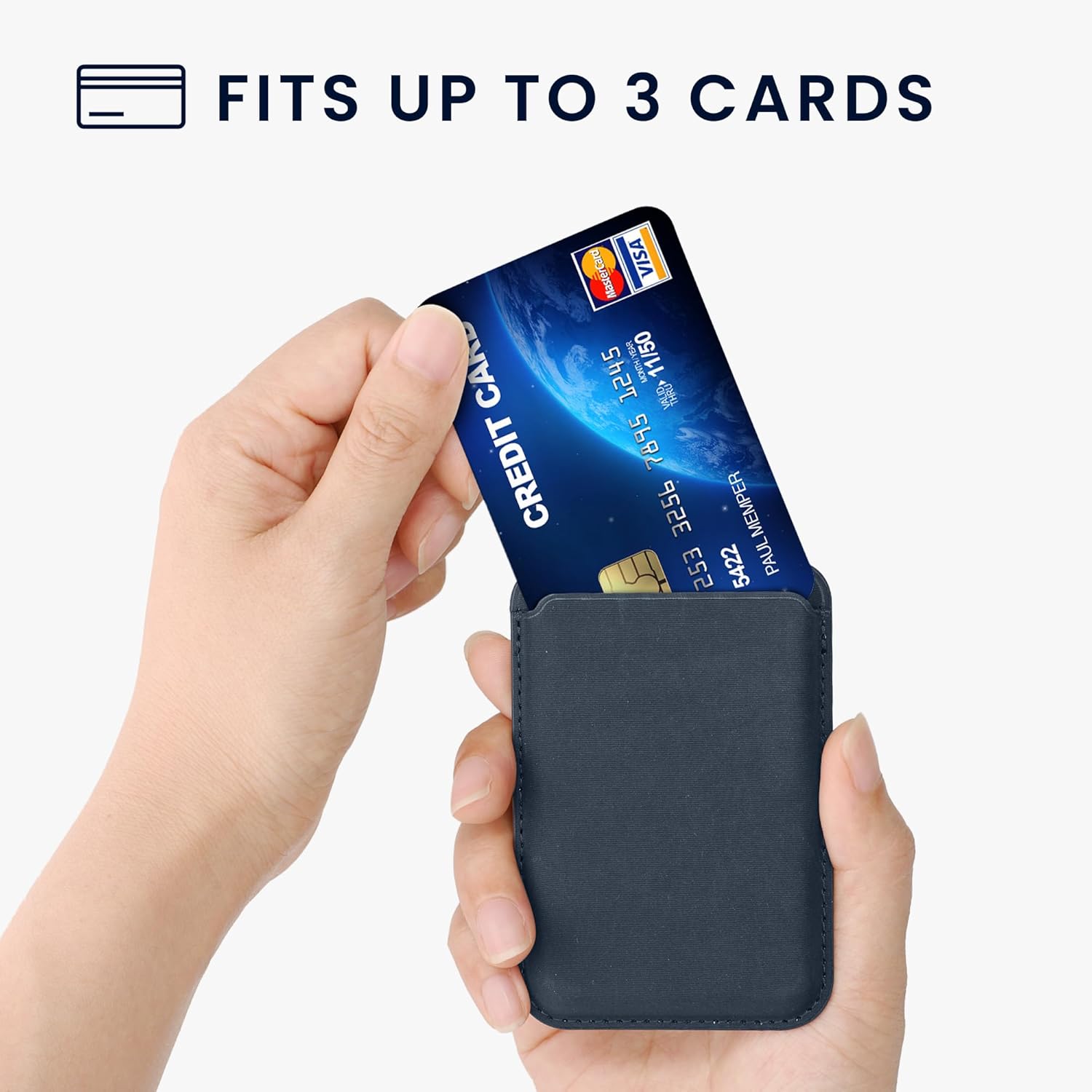 KW iPhone Μαγνητική Θήκη για Πιστωτικές Κάρτες από Συνθετικό Δέρμα - Caribbean Blue