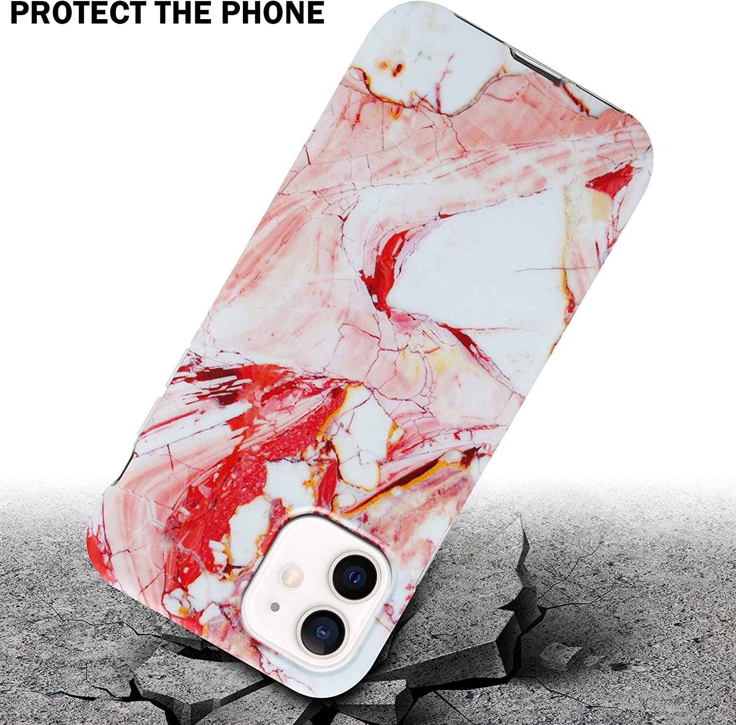 Cadorabo iPhone 12 Pro Max Θήκη Σιλικόνης TPU - Design Marble No.20 Mosaic Pattern - White / Pink / Marble