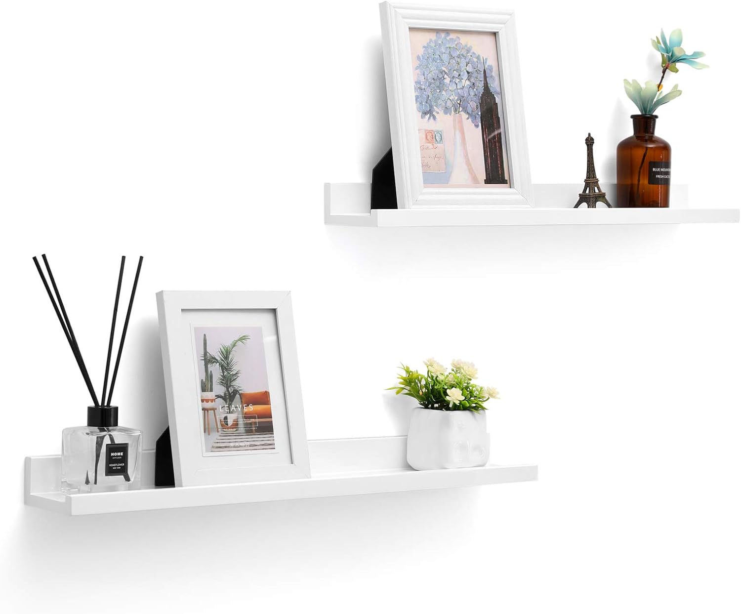 Songmics Σετ 2 Ράφια Τοίχου - ‎60 x 10 cm - White - LWS60WT