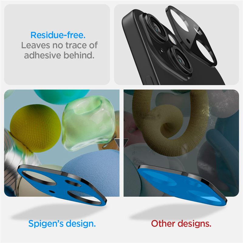 Spigen iPhone 15 / 15 Plus Aparatu Optik.TR Αντιχαρακτικό Γυαλί για την Κάμερα - 2 Τεμάχια - Black