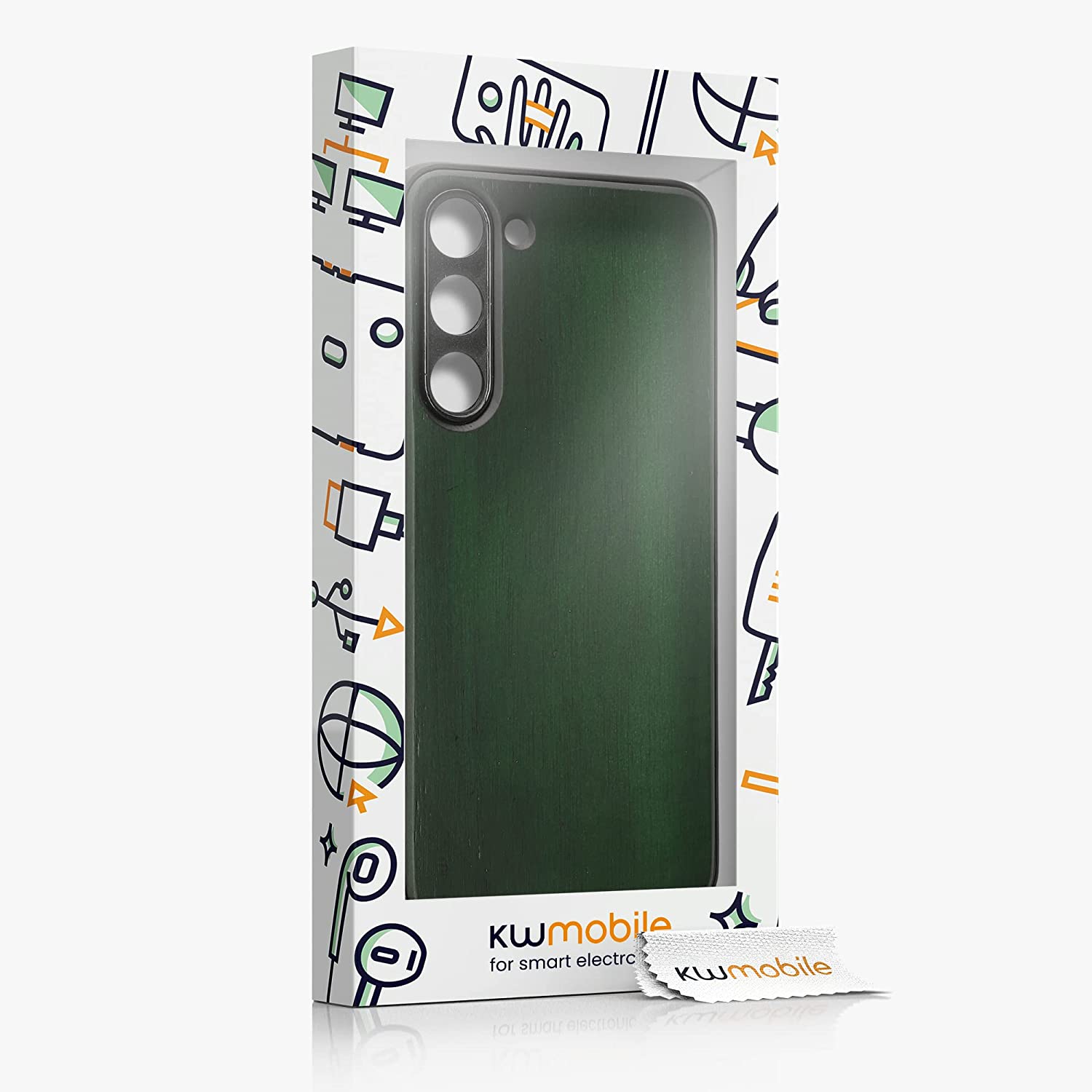 KW Samsung Galaxy S23+ Θήκη από Φυσικό Ξύλο - Dark Green - 60295.80