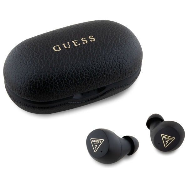 Guess TWS Grained Classic Logo - Bluetooth 5.3 - Ασύρματα ακουστικά για Κλήσεις / Μουσική - Black