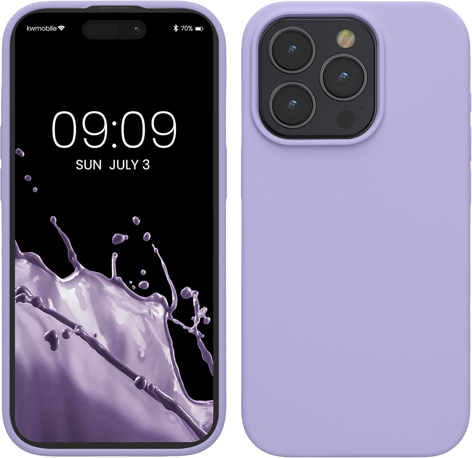 KW iPhone 15 Pro Θήκη Σιλικόνης Rubberized TPU - Lavender