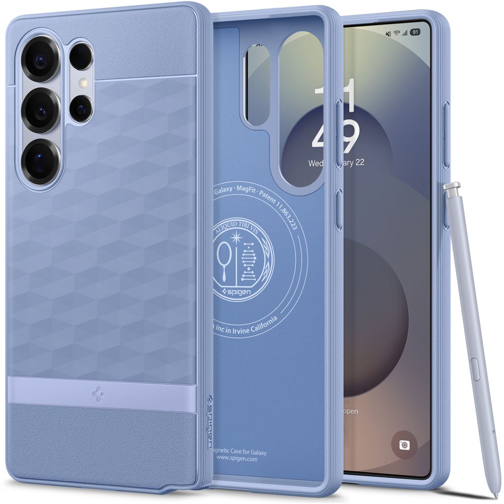 Spigen Samsung Galaxy S25 Ultra - Parallax Mag Θήκη Σιλικόνης με Σκληρό Πλαίσιο και MagSafe - Purple Ish