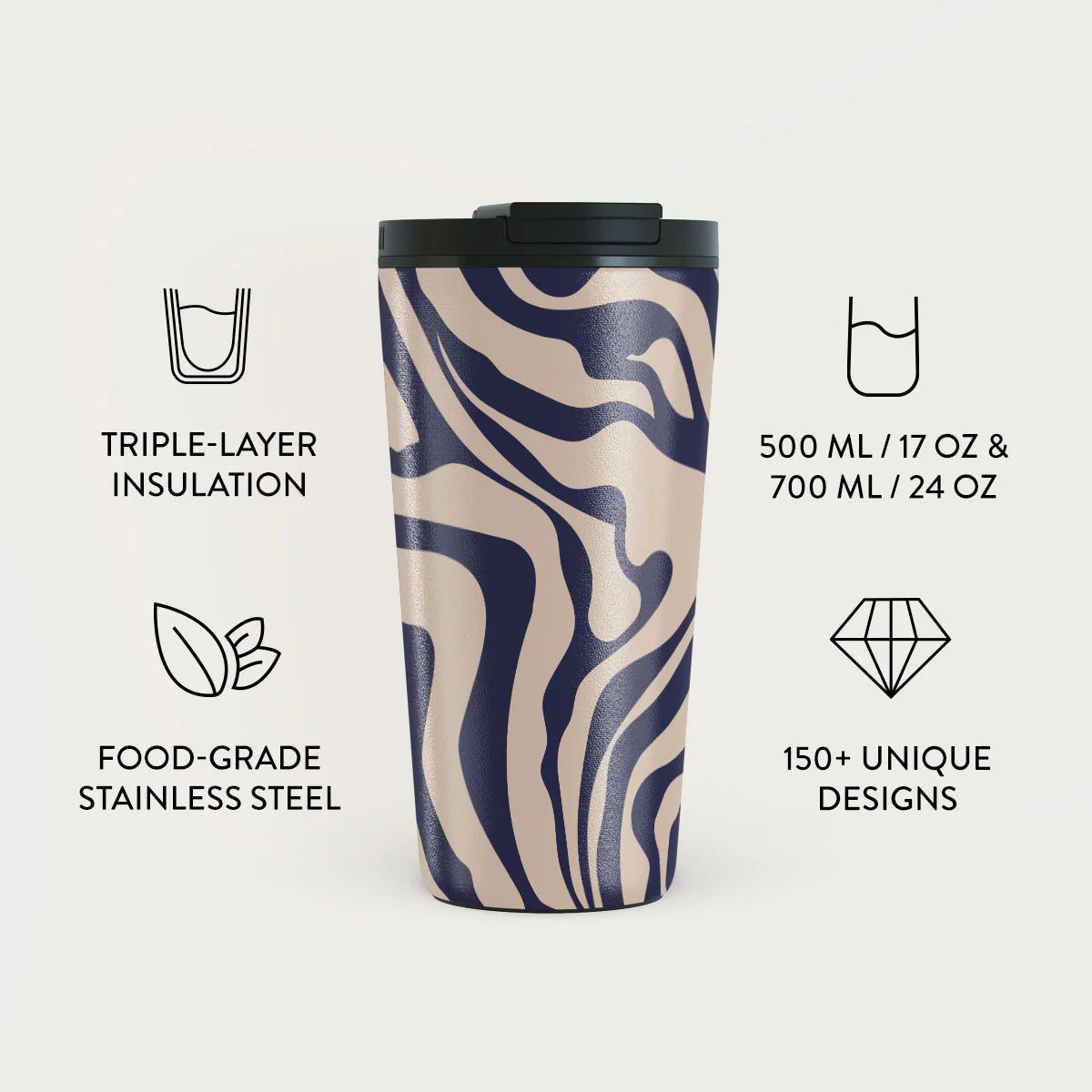 Burga Κούπα Θερμός από Ανοξείδωτο Ατσάλι - Flap Lid - 500ml - Vigilant