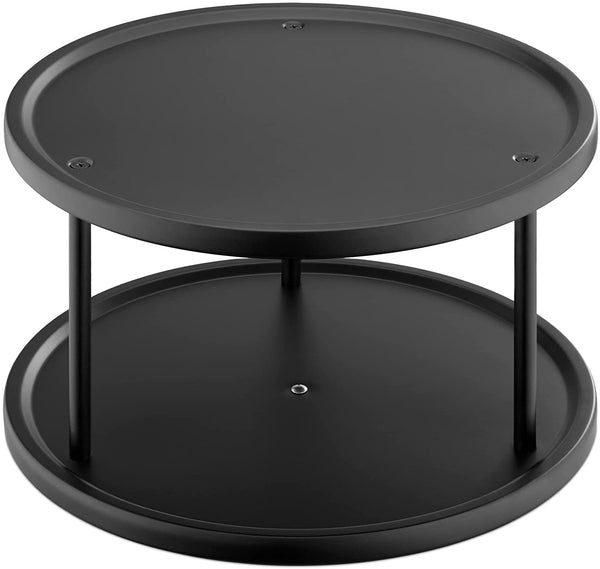 Navaris Περιστρεφόμενος Μεταλλικός Δίσκος με 2 Ράφια - Black - 56154.01 - likebrands.gr