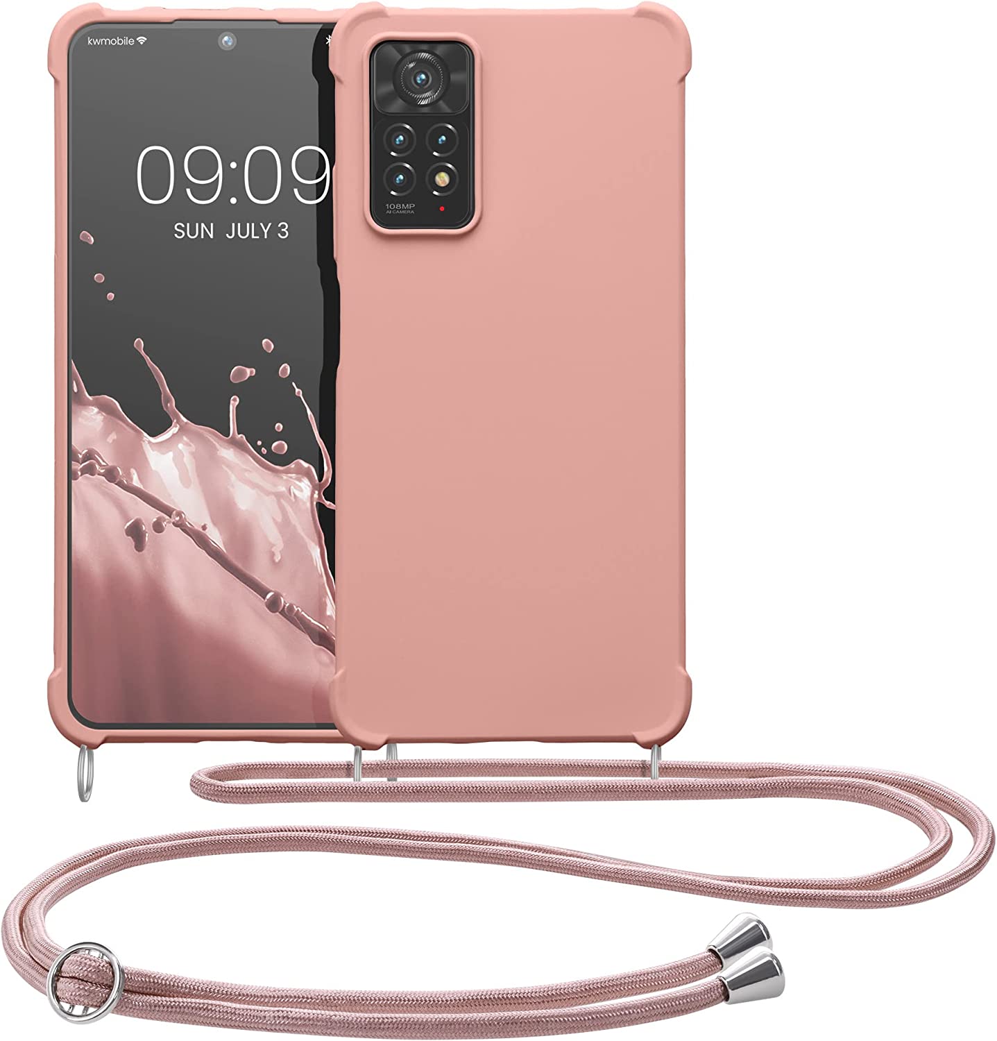 KW Xiaomi Redmi Note 11 Pro / Note 11 Pro 5G Θήκη Σιλικόνης TPU με Λουράκι - Mother of Pearl - 58086.154