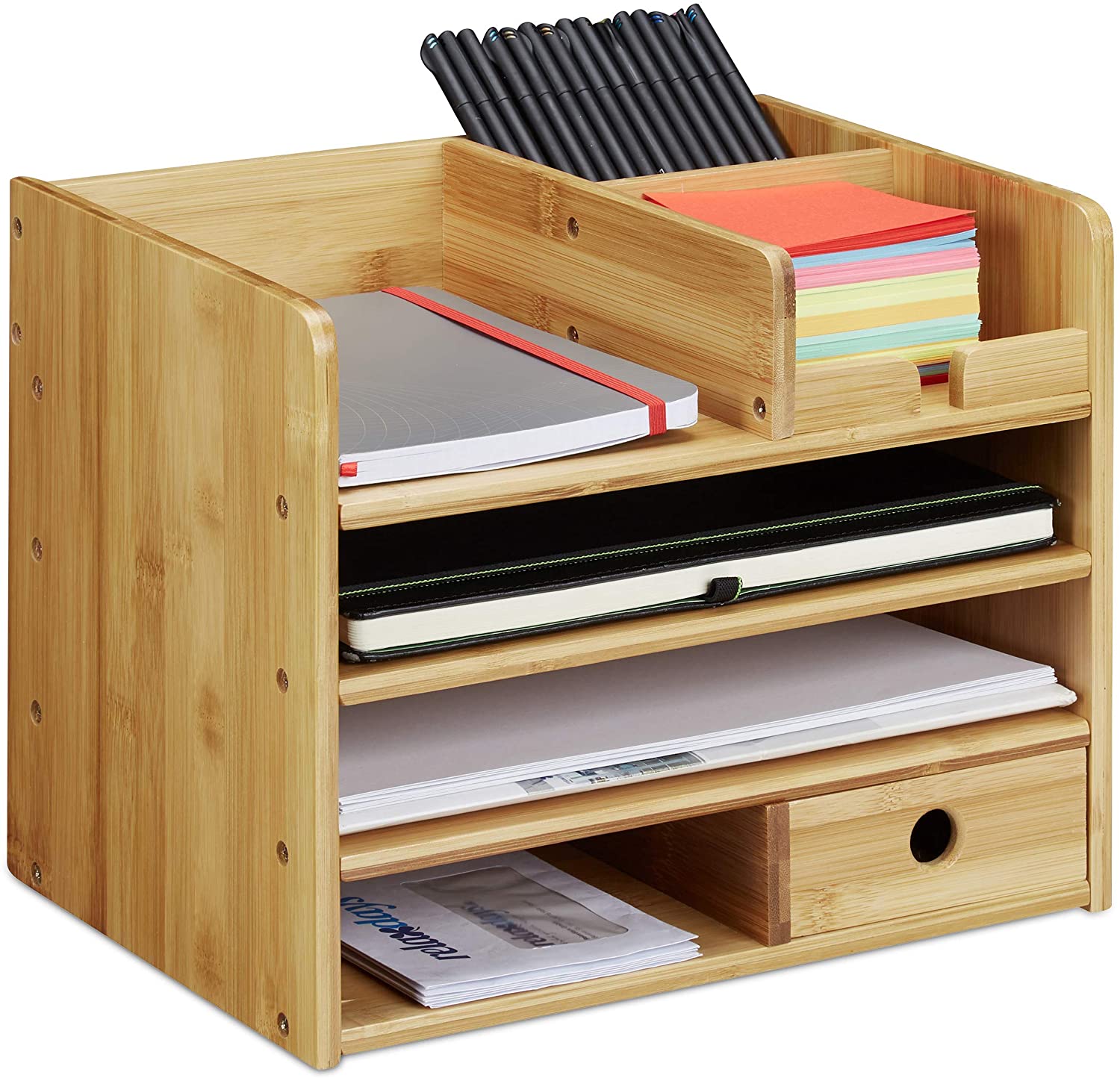 Relaxdays Διοργανωτής Γραφείου από Μπαμπού - Natural - 4052025255565