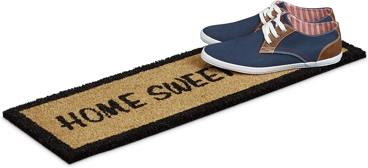 Relaxdays Χαλάκι Πόρτας από Ίνες Καρύδας Design Home Sweet Home - 75 x 25 cm - Multicoloured - 4052025032227