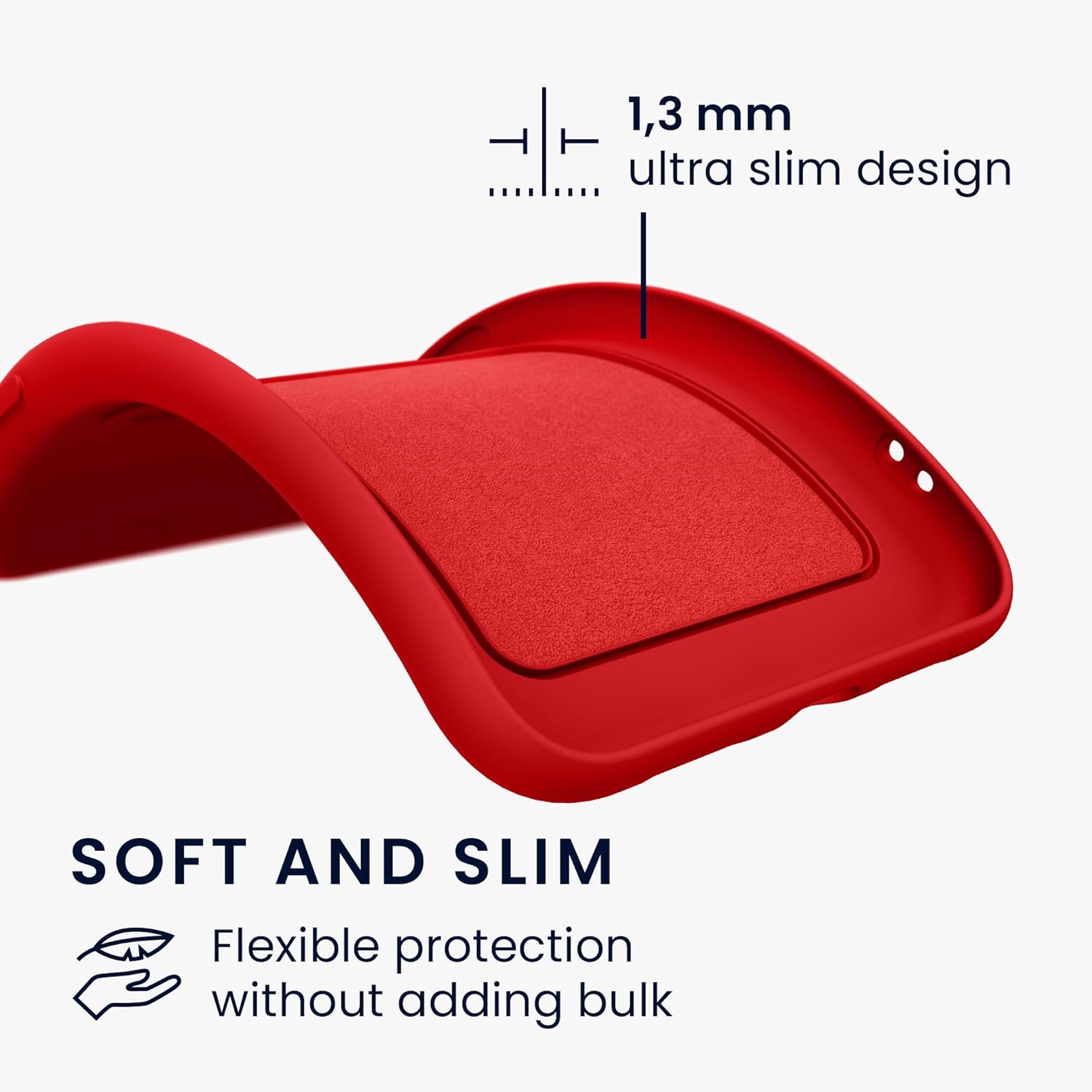 KW Samsung Galaxy A55 5G Θήκη Σιλικόνης TPU με Υποδοχή για Κάρτα - Red