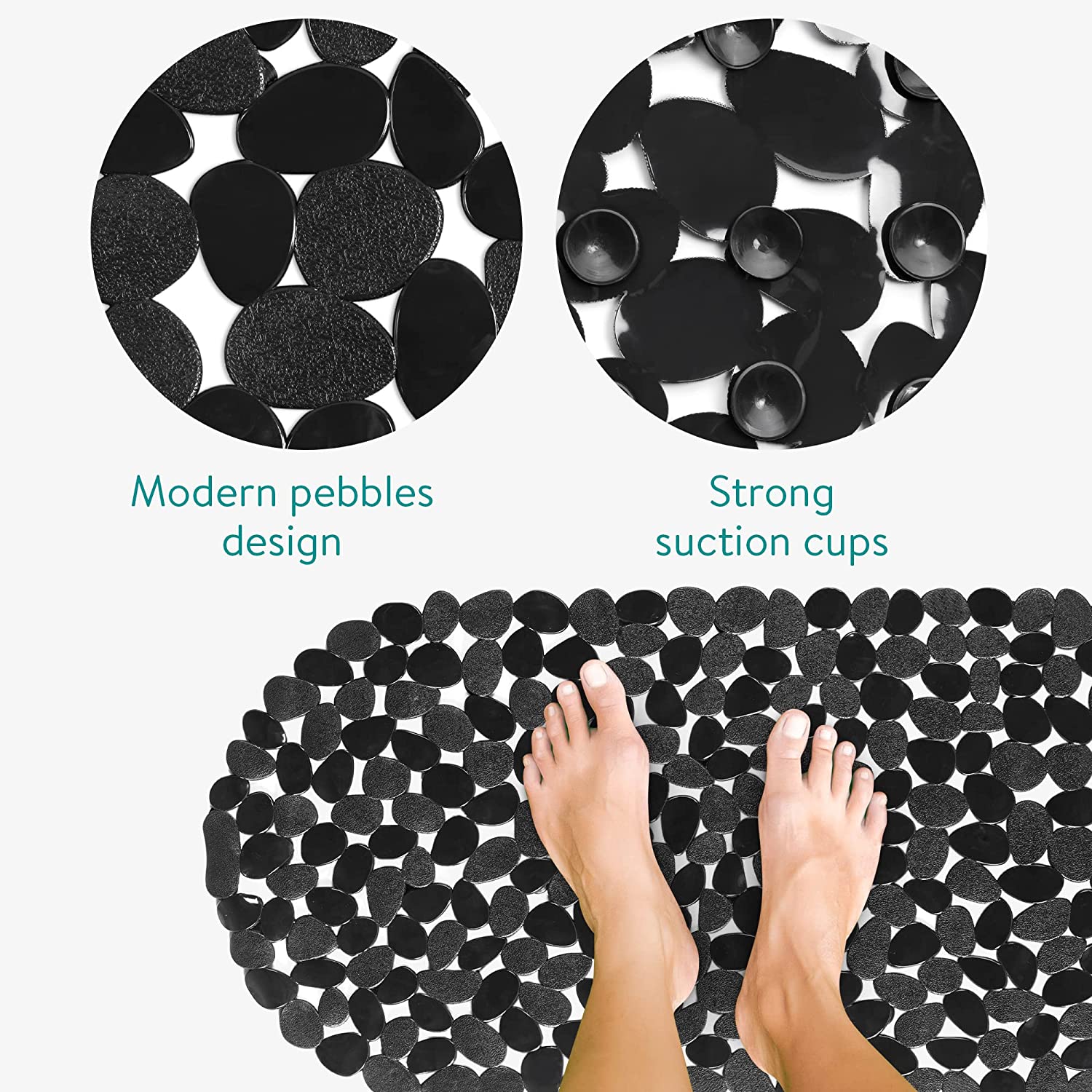 Navaris Αντιολισθητικό Χαλάκι Μπάνιου - Black - 48965.01