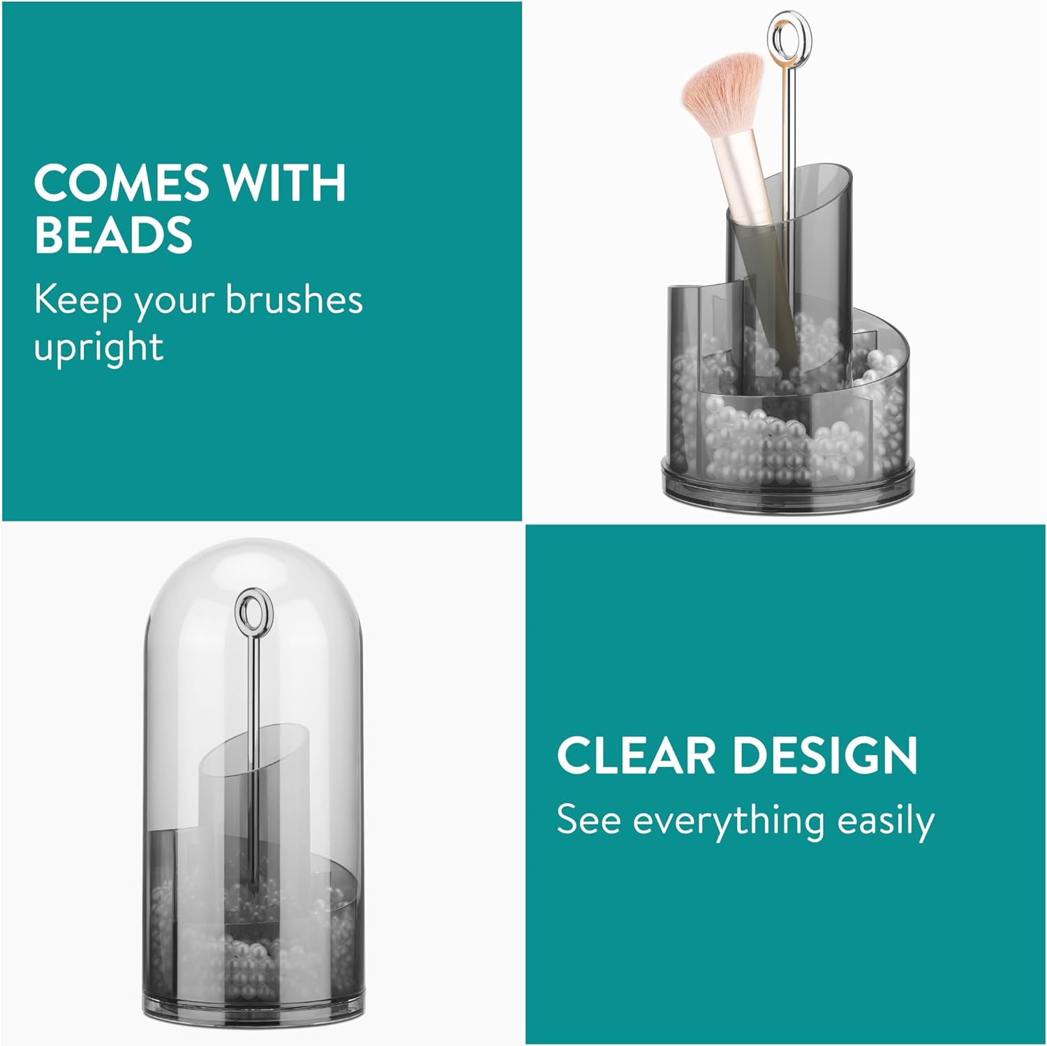 Navaris Περιστρεφόμενη Θήκη για Πινέλα Μακιγιάζ - Grey - 61656.01