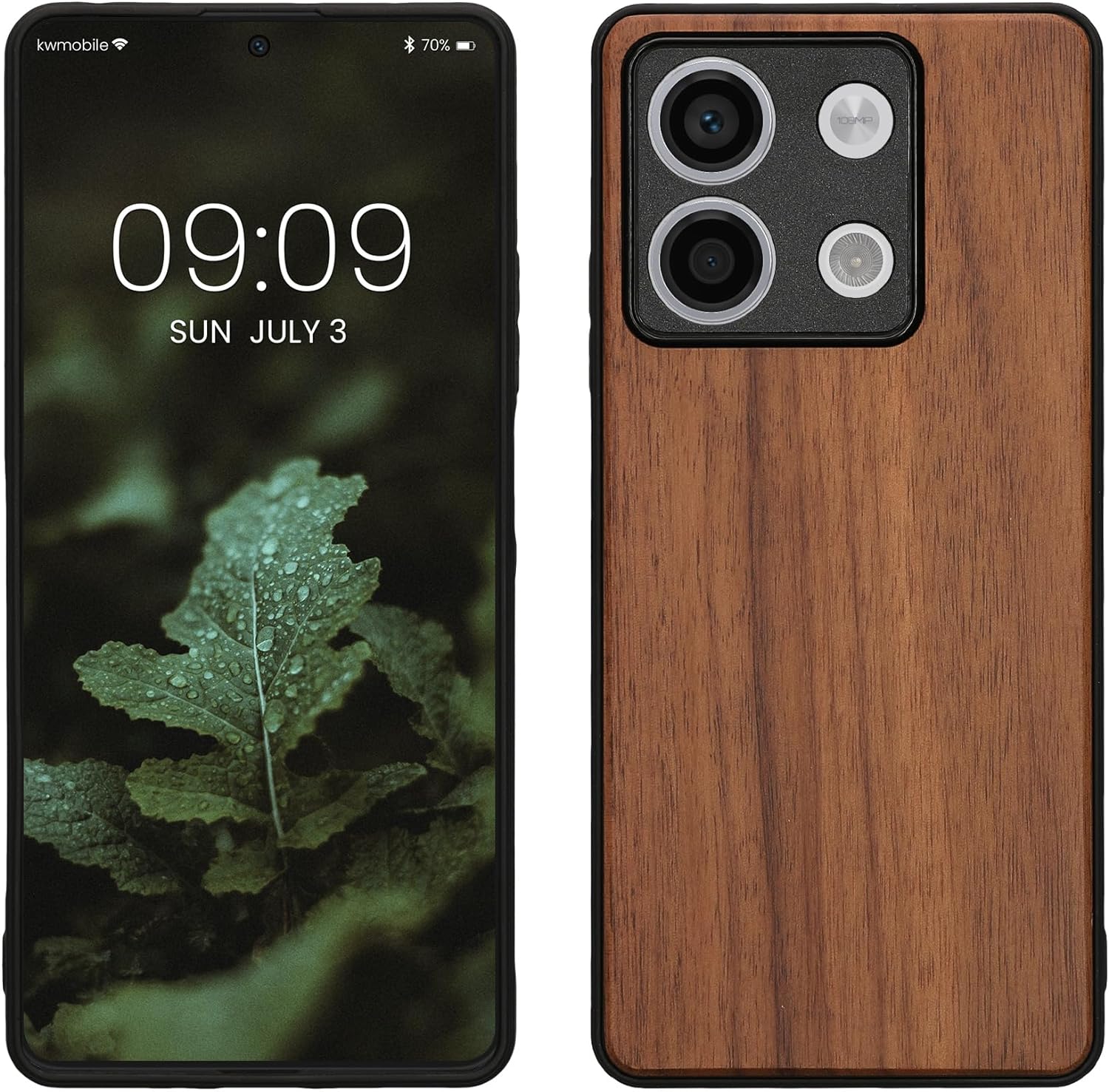 KW Xiaomi Redmi Note 13 5G Θήκη από Φυσικό Ξύλο - Brown