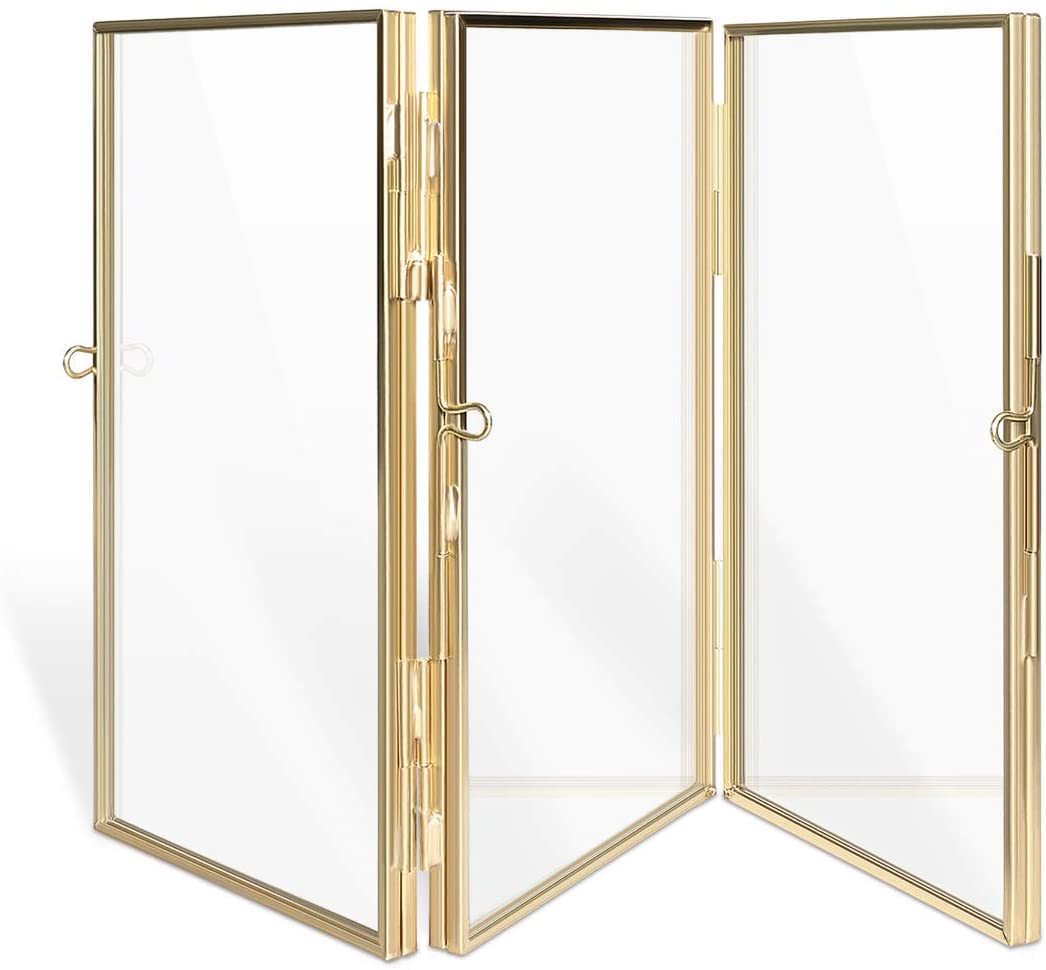 Navaris Αναδιπλούμενη Τριπλή Κορνίζα για Φωτογραφίες 15x10cm - Μέγεθος S - Gold - 50576.1.21