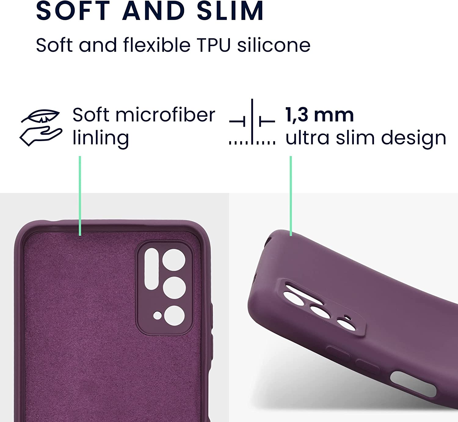 KW Xiaomi Redmi Note 10 5G / Poco M3 Pro 5G Θήκη Σιλικόνης Rubberized TPU - Bordeaux Violet - 57816.187