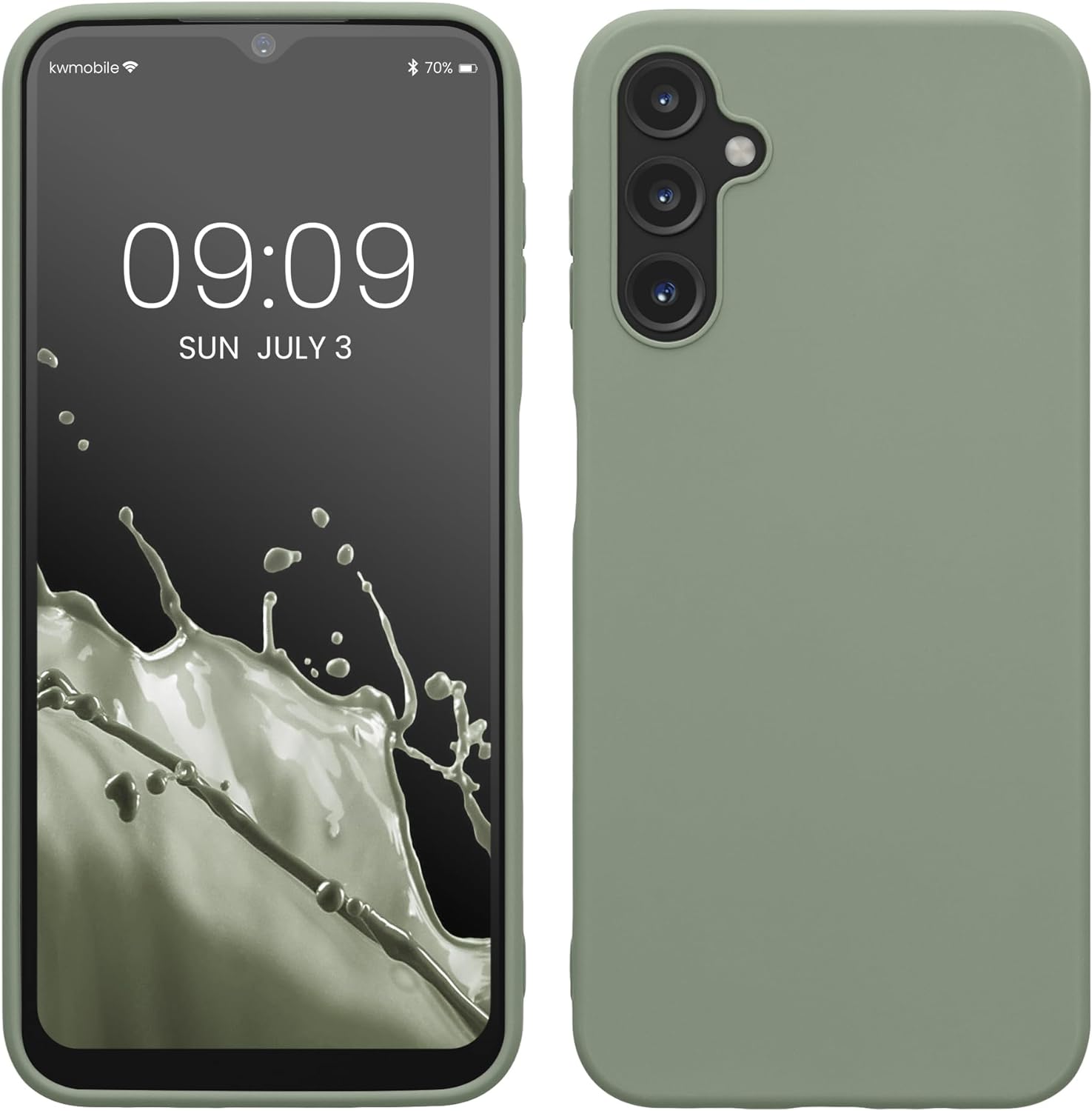 KW Samsung Galaxy A14 5G Θήκη Σιλικόνης TPU - Grey Green