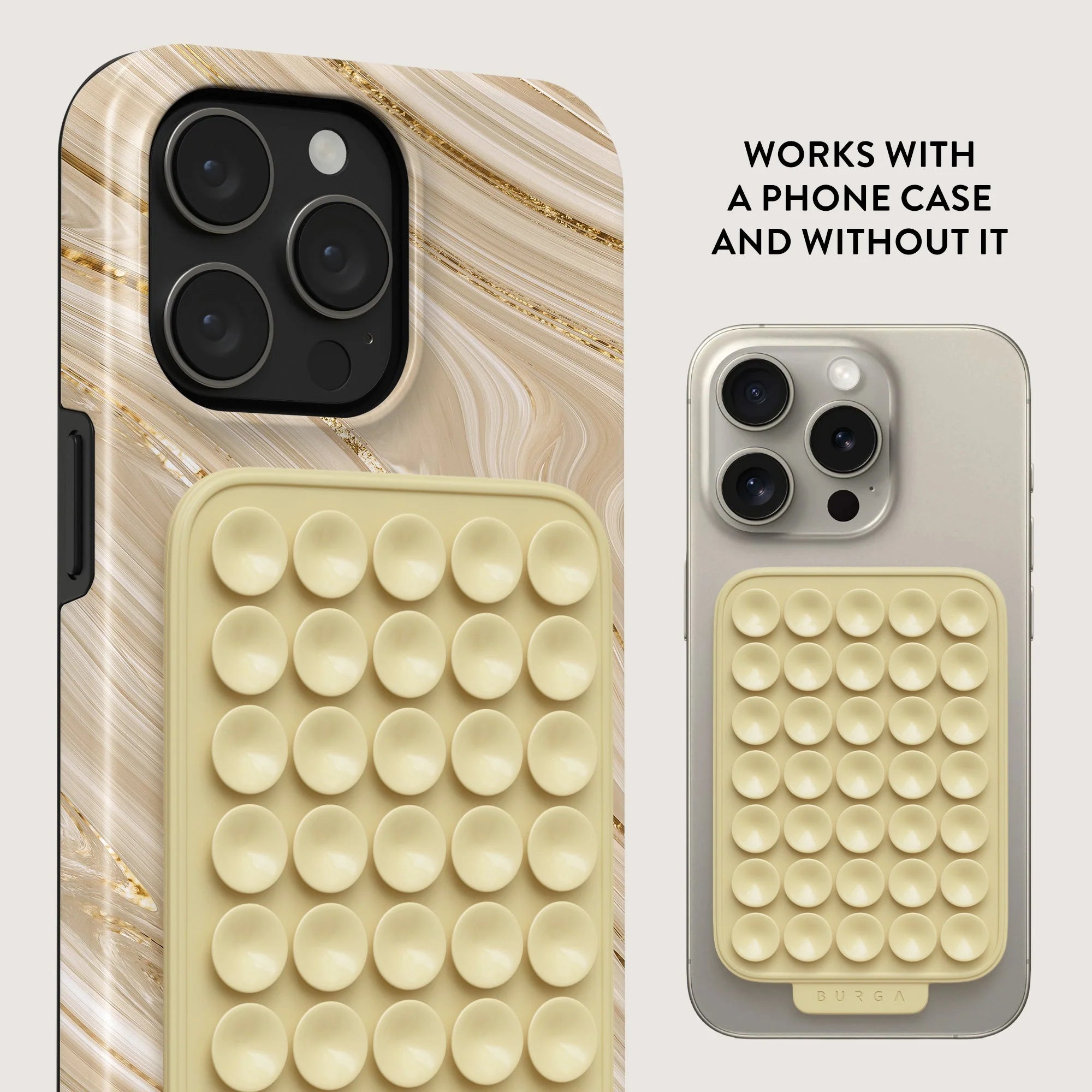 Burga StickPad Αξεσουάρ Στερέωσης Κινητού με Ενσωματωμένες Βεντούζες - Butter Yellow