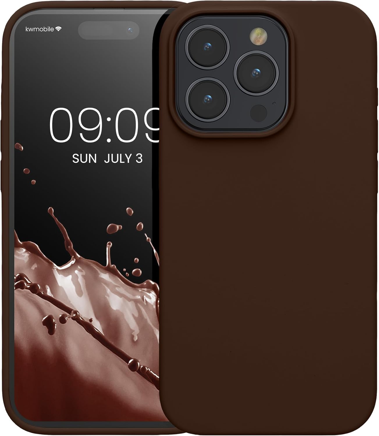 KW iPhone 15 Pro Θήκη Σιλικόνης Rubberized TPU - Chocolate