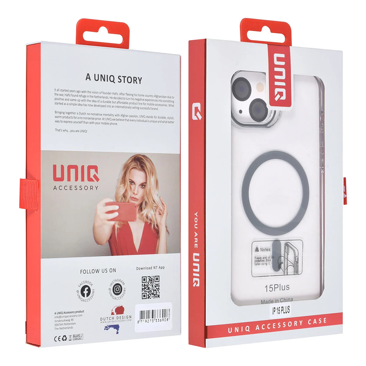 Tuniq iPhone 15 Plus / 14 Plus - MagSafe Σκληρή Θήκη με Πλαίσιο Σιλικόνης - Διάφανη / Γκρι