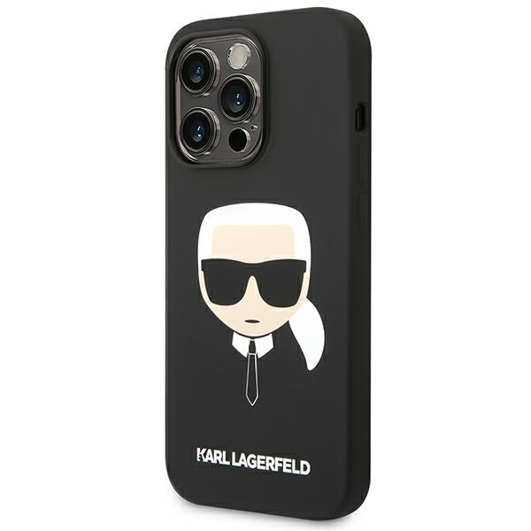 Karl Lagerfeld iPhone 14 Pro Silicone Karl's Head Θήκη Σιλικόνης - Black - KLHCP14LSLKHBK
