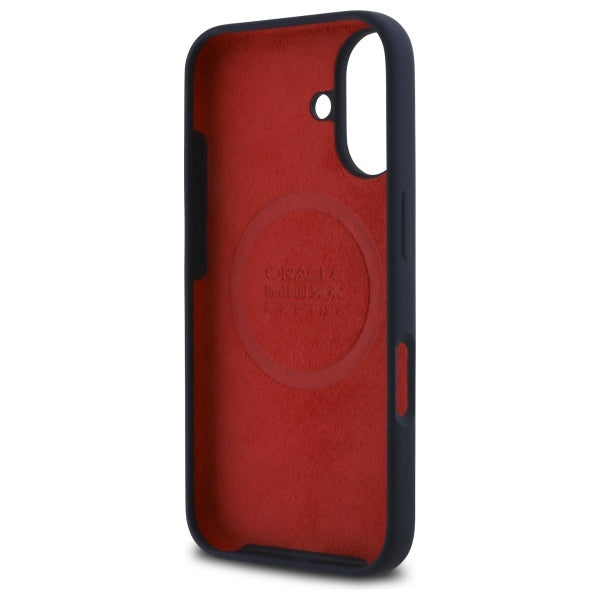 Red Bull iPhone 16 - Silicone Vertical Logo - MagSafe Σκληρή Θήκη με Πλαίσιο Σιλικόνης - Navy - RBHMP16S24SIOLRV