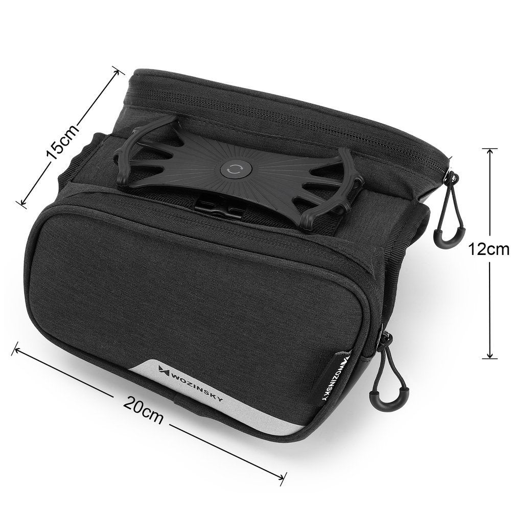 Wozinsky Bike Front Storage Bag - Universal Τσάντα Αποθήκευσης για Ποδήλατο 1,5L - Black - WBB14BK