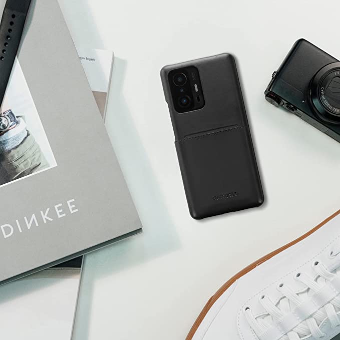 KW Xiaomi 11T / 11T Pro Θήκη με Επένδυση Συνθετικού Δέρματος και Υποδοχή για Κάρτα - Black - 57271.01