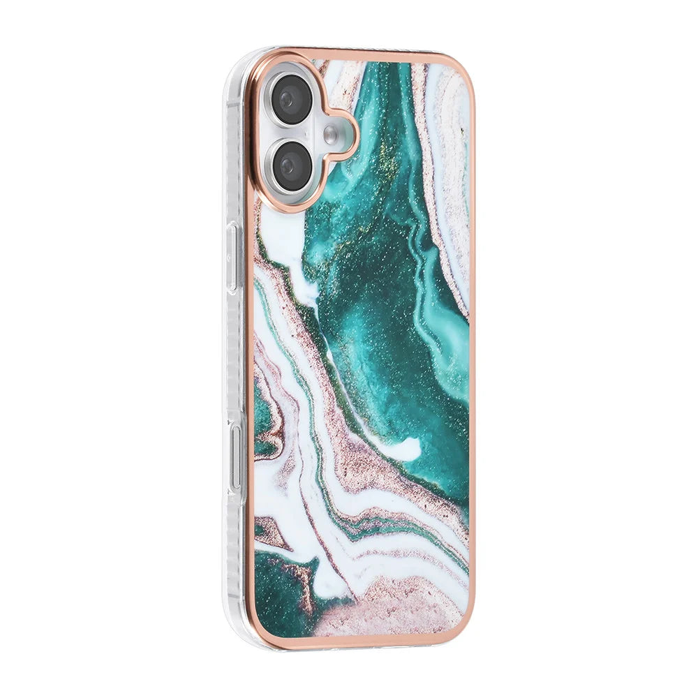 Tuniq iPhone 16 Plus Silicone Θήκη Σιλικόνης - Marble / Green