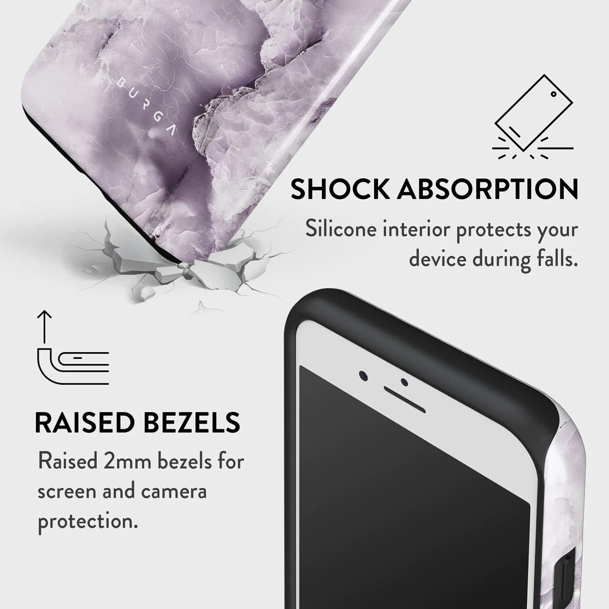 Burga iPhone SE 2022 / SE 2020 / 7 / 8 Fashion Tough Σκληρή Θήκη - Black Currant