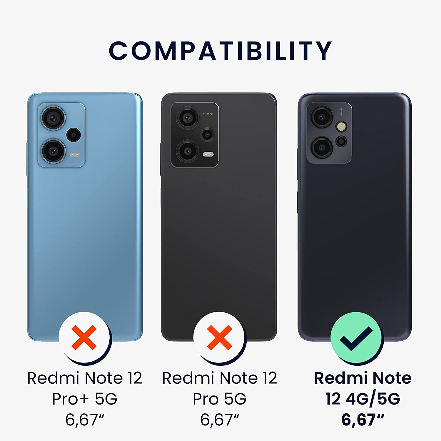 KW Xiaomi Redmi Note 12 4G / Redmi Note 12 5G - Τρεις Μεμβράνες Προστασίας Οθόνης - Διάφανες - 60730.1