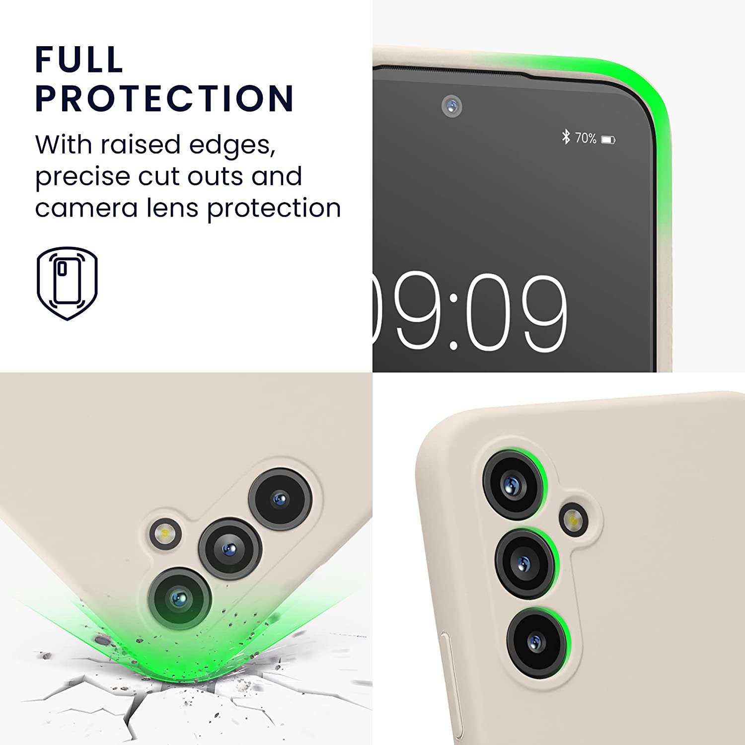 KW Samsung Galaxy A54 5G Θήκη Σιλικόνης Rubberized TPU - Cream Matte - 60795.125