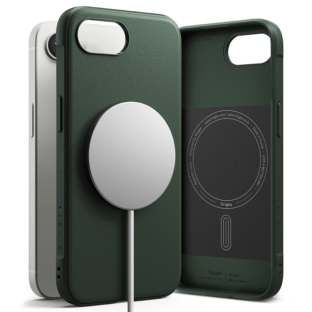 Ringke iPhone 16e Onyx MagSafe Θήκη Σιλικόνης με MagSafe - Dark Green
