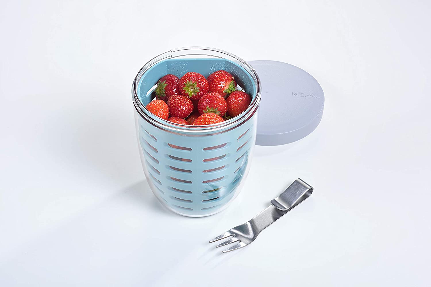 Mepal Fruit and Veggie Pot Ellipse - Δοχείο για Φρούτα και Λαχανικά - BPA Free - 600ml - Nordic Blue