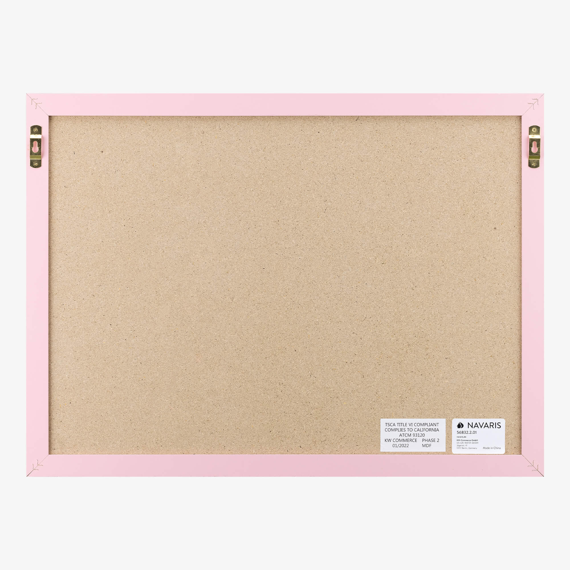 Navaris Πίνακας Ανακοινώσεων από Λινό Ύφασμα με Κορνίζα - Pink / Beige - 56832.2.01