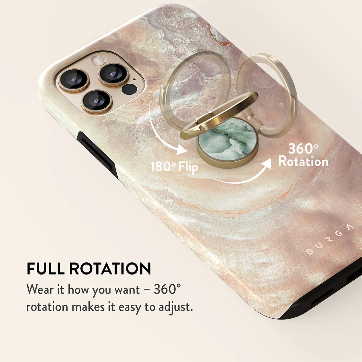 Burga Ring Holder - Δαχτυλίδι Συγκράτησης Κινητού - Βάση Στήριξης - Gold - Pistachio Cheesecake