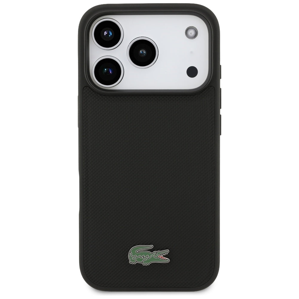 Lacoste iPhone 17 Pro - Petit Pique Lacquer Logo MagSafe - Σκληρή Θήκη με Πλαίσιο Σιλικόνης - Black