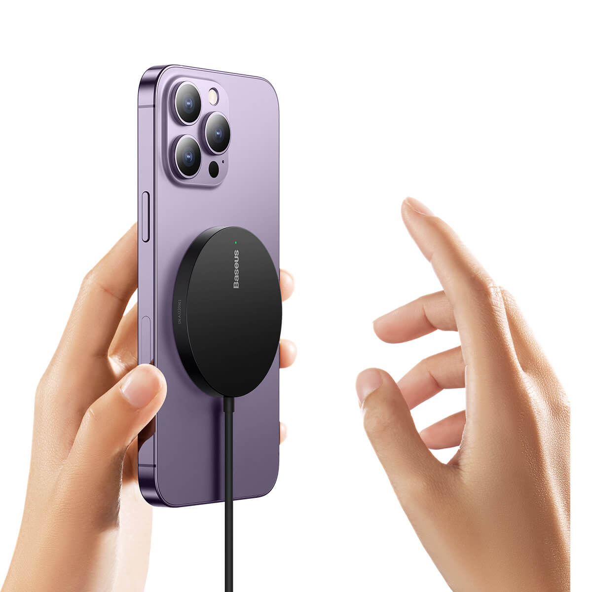 Baseus Simple Mini3 BS-W529 Ασύρματος Φορτιστής MagSafe με Καλώδιο Type-C 15W - Black - CCJJ040001