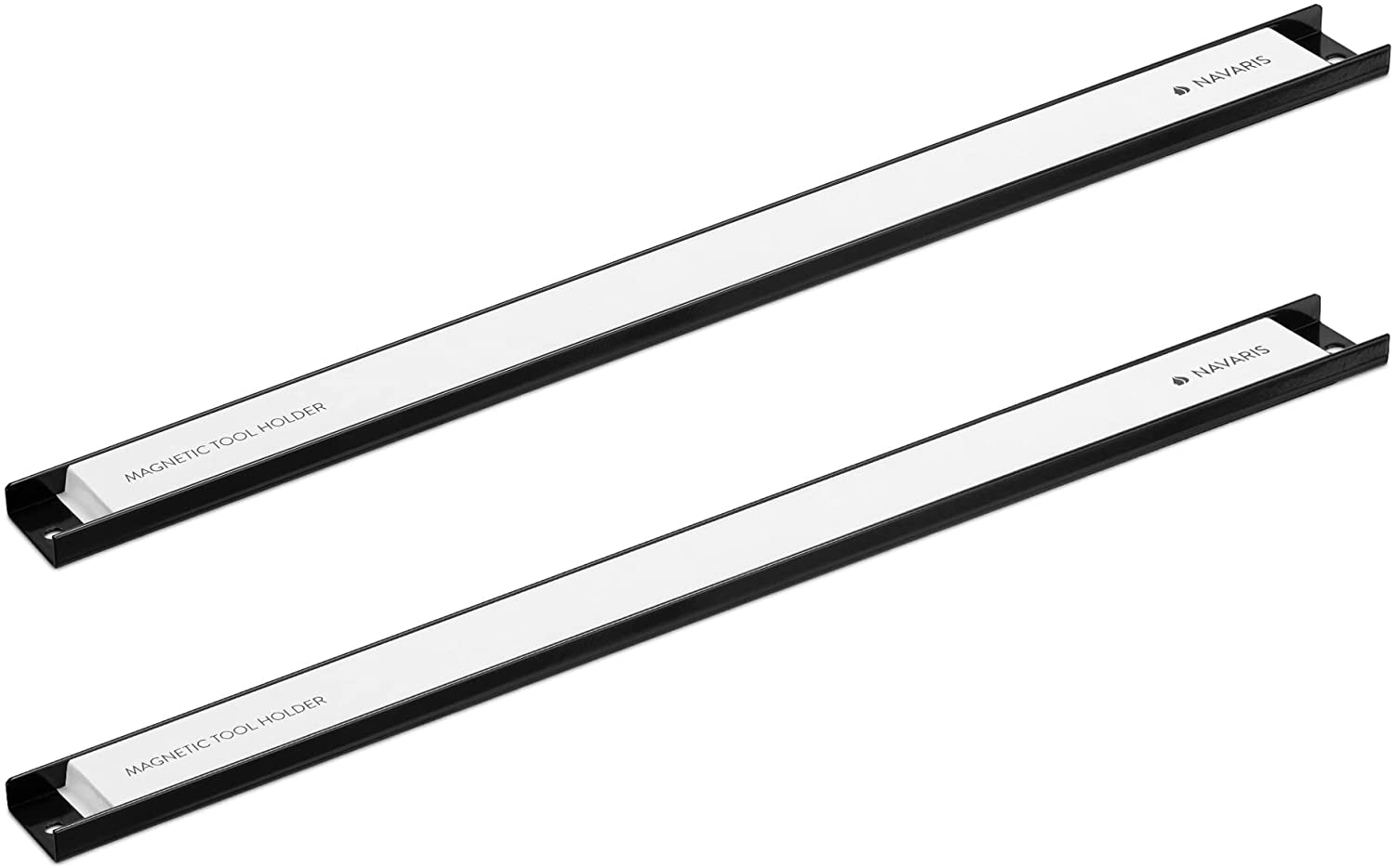 Navaris Σετ με 2 Επιτοίχιες Μαγνητικές Βάσεις Στήριξης Εργαλείων - 4 x 61 cm - Black - 54269.03